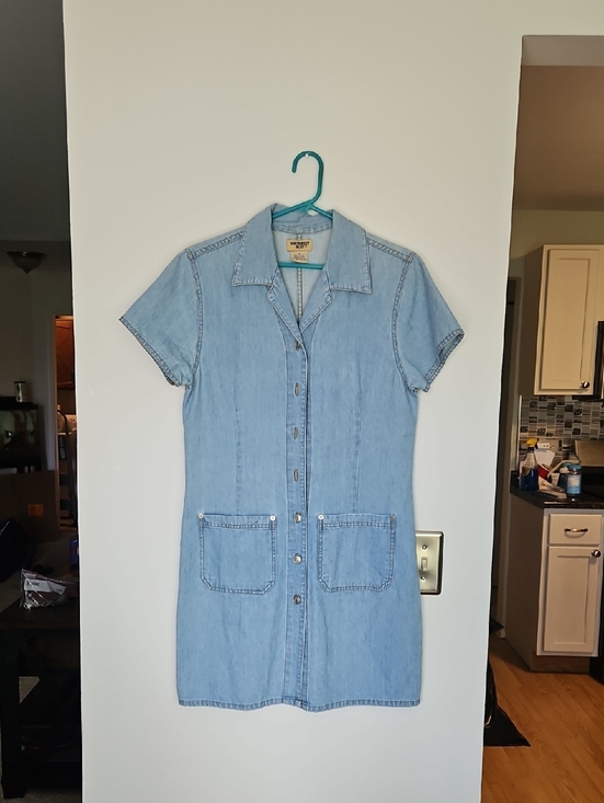 Northwest Blue Dresses & Skirts - Northwest Blue Light Wash Denim Shirt with Contrast Stitching